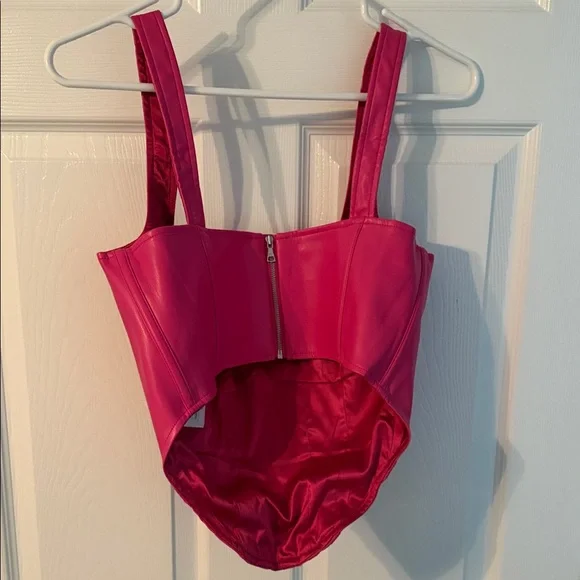 Hot Pink Bardot Corset Top - Picture 6 of 7